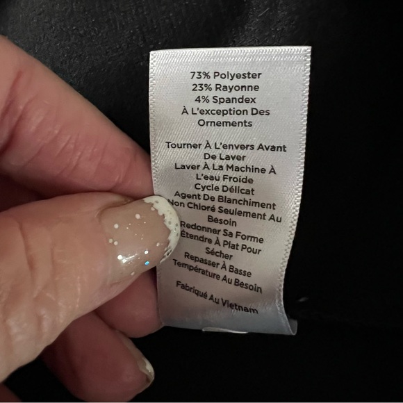 Talbots size 20 black dress with animal print trim - Picture 12 of 15